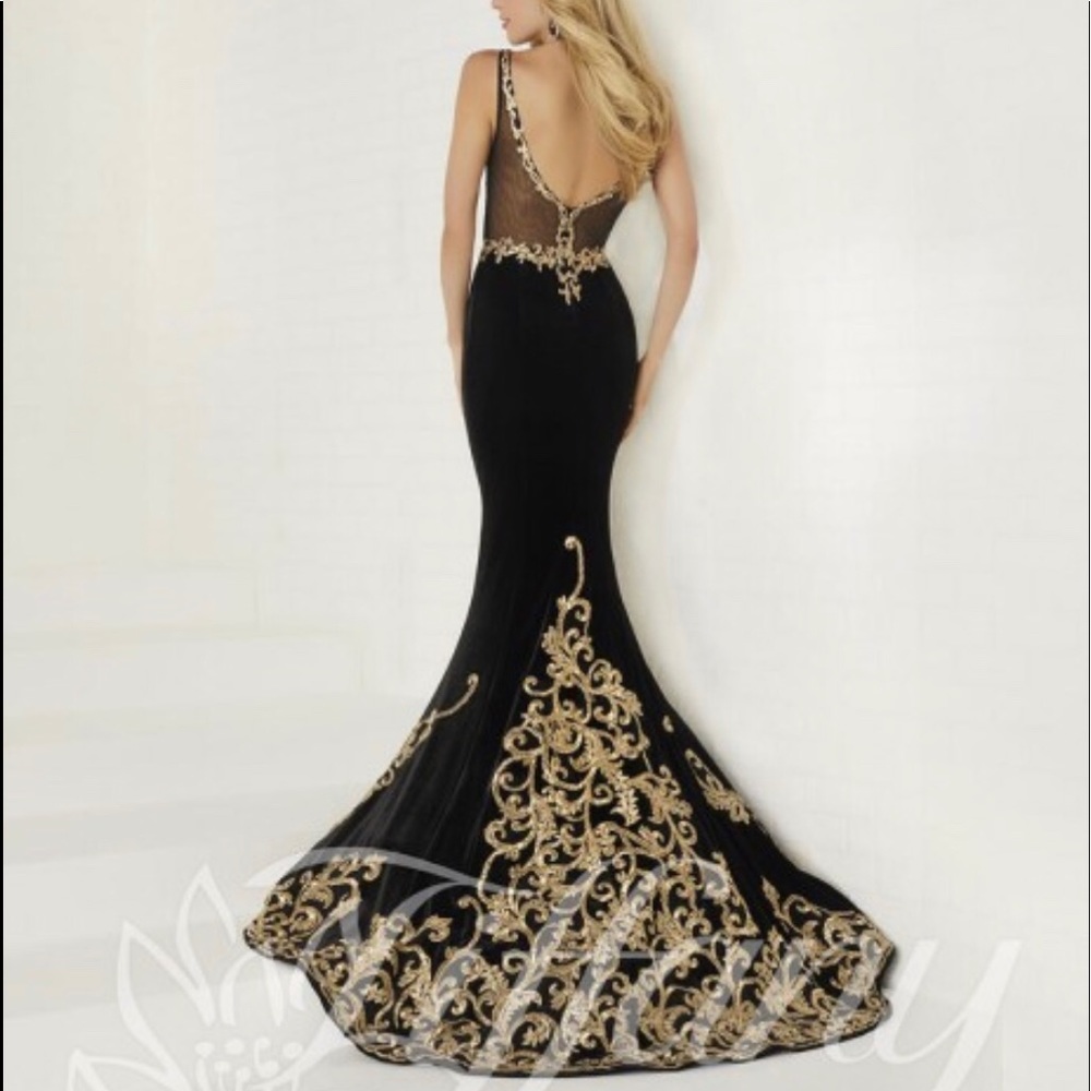 Tiffany Designs Velvet Prom Gown